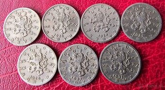 ČESKOSLOVENSKÉ MINCE:1 ČSR. 50-HALIERE KOMPLET