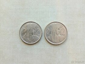 Predám mince 2 kčs 1947, 1948, ČSR, krásne
