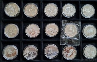 Cina Panda 1989-2025 Ag.999 investicne striebro mince