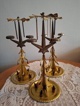 Retro adventný svietnik - zvoniaci stromček-anjelske zvon.