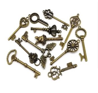 Dekoračné kľúče vintage retro 12ks