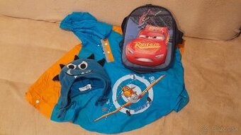 Pršiplášť, ruksak, čiapka pre škôlkára