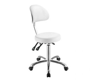 Kozmetický a kadernícky taburet na kolieskach s opierkou