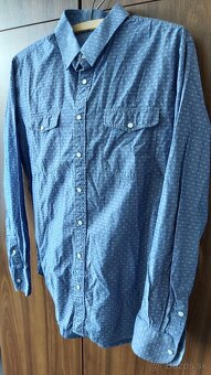 Pánska rifľová tenká košeľa, rifľový vzor, veľkosť M