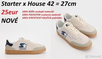 Tenisky Starter x House, Šľapky Reebok, Košele HM