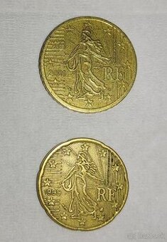 0,20 eur z r. 1999 a 0,50 eur z r. 2001 - Francúzsko