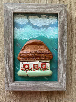 vidiecky domček v rámiku