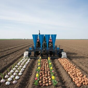 Sadzač cesnaku 6-riadkový pre malotraktor