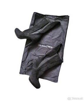 Kožené čierne Jil Sander čižmy