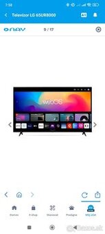 65-palcový televízor Smart TV LG UHD UR80 s rozlíšením 4K