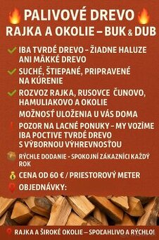 Štiepane palivove drevo Rajka