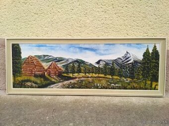 Velky obraz Tatry, olejomalba, 172x63cm