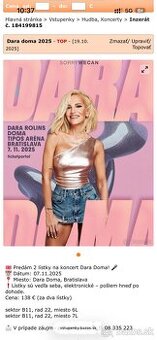 Dara Rolins Koncert 1x Listok