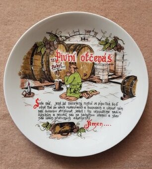 Porcelánový pivný tanier