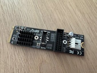 5× M.2 M‑Key to USB‑C / USB‑A interný adaptér