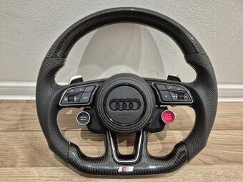 AUDI VOLANT KARBONOVY ZKOSENY + airbag + RS pádla