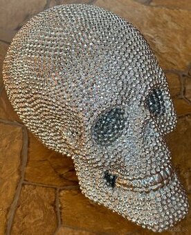 Kemis Dekorácia Lebka XXL Crystal Silver