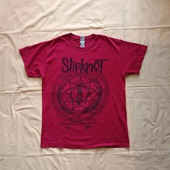 Slipknot červené tričko s potlačou y2k metal rock L