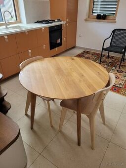 Masívny dubový stol - okrúhly priemer 100cm