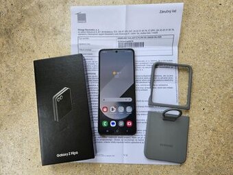 Samsung Z Flip6 12GB/256GB, strieborny,ako novy,zaruka,kryt