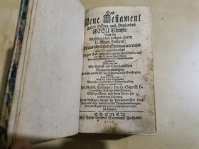 Biblia nový testament  rok 1707