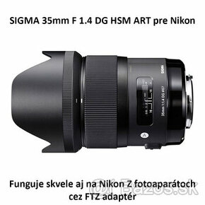 SIGMA 35mm F 1.4 DG HSM ART pre Nikon + FTZ Nikon Z