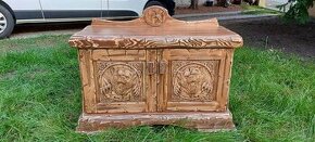 Drevená komoda "Poľovnicke motivy"v-80cm,Š-120,hl.45cm