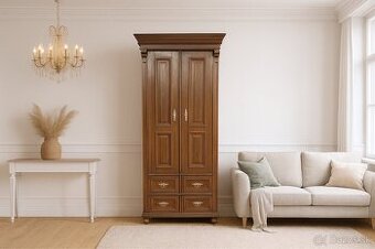 Prekrásna úzka starožitná skriňa, V207xS90xH45