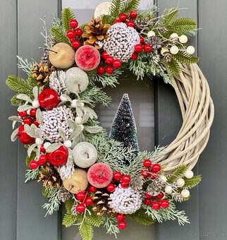 Vianočný veniec 35cm na dvere vianočný dekor polmesiac