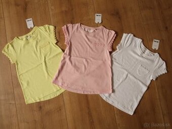 3x dievčenské tričko krátky rukáv NEXT 122 (6-7r.)