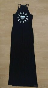 Dlhé letné čierne obtiahnuté šaty (Tally Weijl)