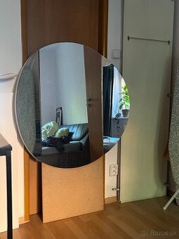 Veľké dizajnové zrkadlo – priemer 90 cm, s podstavcom a otvá