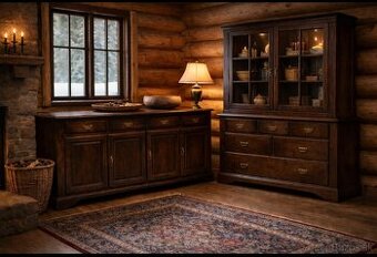 Vitrína a komoda celodub top stav