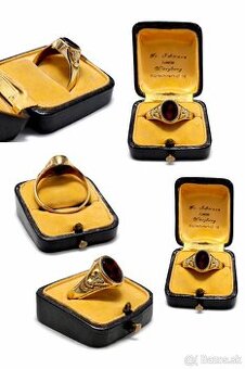 Starožitný zlatý prsteň Rakúsko Uhorsko 14kt