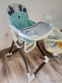 Detská jedálenská stolička+vibračné kresielko