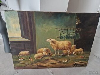 Obraz maľba na platne ovečky