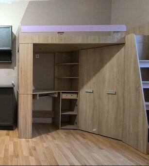 Poschodová posteľ so školským kútom