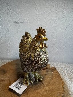 Exkluzívna zlatá kura / luxusná dekorácia
