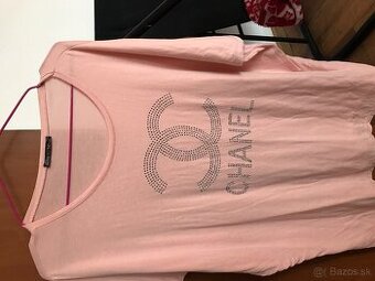 CHANEL pudrové oversize damske tricko L