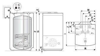 Zásobník BOSCH WD 120 B nepriamoohrevný, teplej vody 120 l - 1