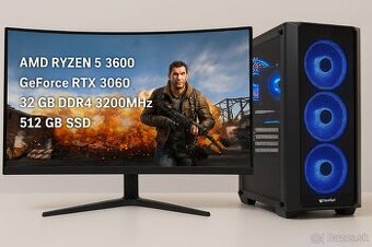Výkonný herný PC –RTX 3060 12GB/Ryzen5/32GB RAM/NVMe