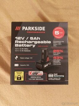 Nový Parkside Akumulátor 12 V/5 Ah PAPK 12 5.0 B2