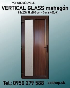 Plastove vchodove dvere - vertical glass