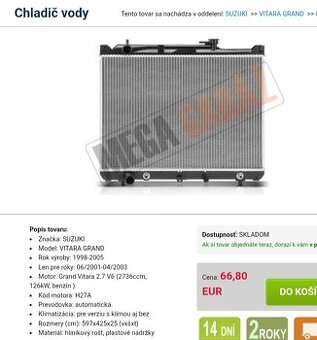 Chladič Suzuki grand vitara xl7