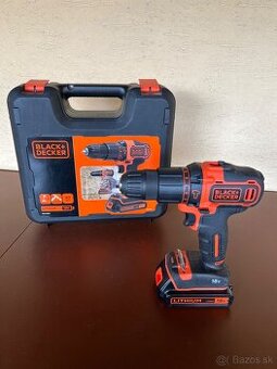 Aku príklepová vŕtačka Black&Decker BDCHD18KB + 2 batérie