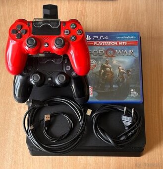 PS4 Slim 500 gb + 2 dualshocky + God Of War