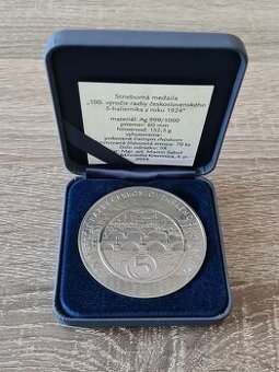 Strieborná medaila pokovená ródiom - 5-halierník