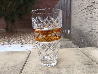 kryštálová váza, brúsené sklo Bohemia