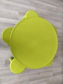 Detský IKEA zelený stôl okrúhly+ zelená okrúhla stolička - 1