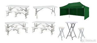 ✅ Prenájom párty stanu 6x3 metre a pivných setov za 140€